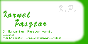 kornel pasztor business card