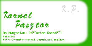 kornel pasztor business card